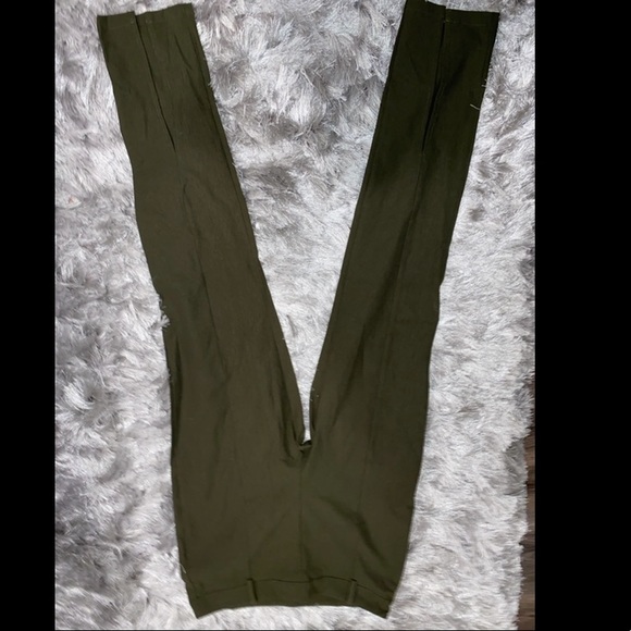 Olive Green Flat front dress pants - Picture 3 of 5